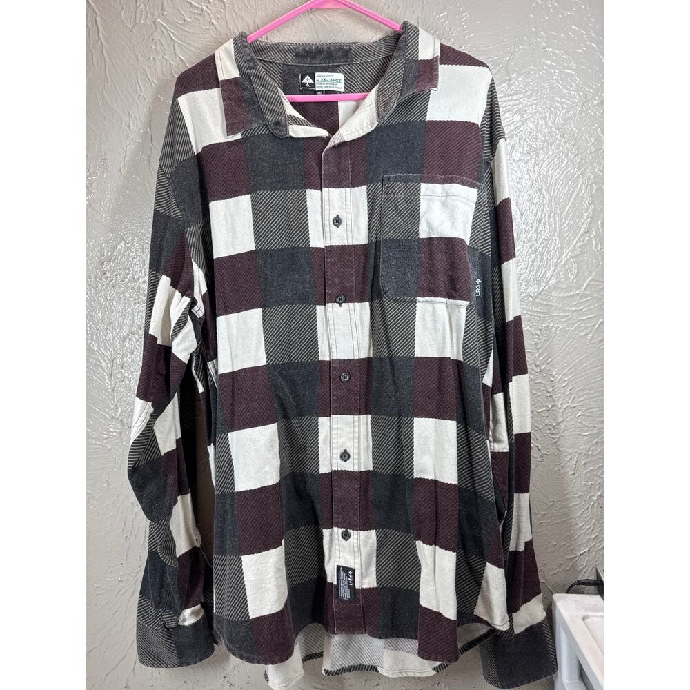 LRG Wovens Lifted Research Group Men’s Plaid Long Sleeve Button Up Shirt Sz XXL
